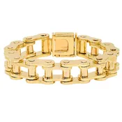 14K Yellow Gold Serious Motorcycle Link Bracelet