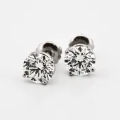 14K White Gold Diamond Stud Earrings