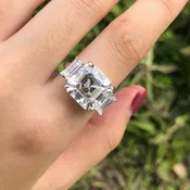 10CT Asscher Diamond Veneer Cubic Zirconia Ring. 801R9061