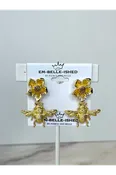 Bee + Flower Earrings Gold