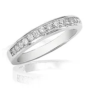 14KT 0.25CT Diamond Round Stone Bezel Setting Wedding Band
