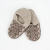 Adult Women's Slipper Socks : Tan & Brown (Individuals): 9/10