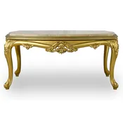 Antique Finish Coffee Table with Marble Top