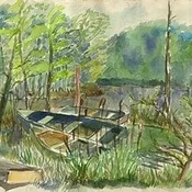 Canoes in Cattails – Katherine Collection