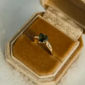 1.19ct Trillion Sapphire in 10k Vintage Setting | sz 7.25