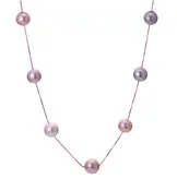 9.5-11.5 MM Pink Fresh Water Pearl Necklace in Rose Gold