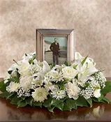 All-White Memorial Table Wreath