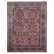 10'10"x13'8" Antique Good Cond with Some Wear Clean Hand Knotted Rug R59350
