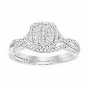 0.25CT RD DIAMONDS SET IN 10KT WHITE GOLD LADIES BRIDAL RING