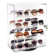 #1106 Lockable Showcase Rotating Acrylic Display Stand with 4 Removable Shelves