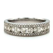 3-Row Diamond Ring