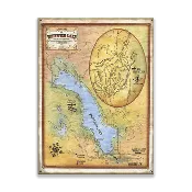 A New Map of Whitefish Lake, Montana - Wood & Metal Wall Art