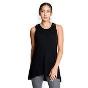 Black Sleeveless Hooded Tunic Top