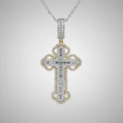 10K Gold 3/4 CTW Diamond Cross Pendant