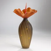 Bobtanical Tall Art Glass - Sargasso, Terracotta and Red