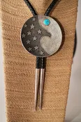 Modern sun,moon and stars bolo by Darryl Dean Begay