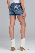 American Wing Embroidered Short