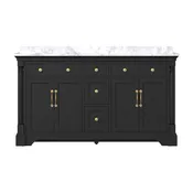 Acro 60″ Freestanding Double Vanity Cabinets with Arch Feet – Black