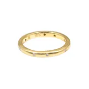 2.5mm Modeled Ring in 18k Yellow Gold with White Diamonds