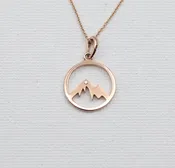 14kt Rose Gold Circle Mountain Pendant — McGough & Company
