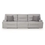 Acklen Place - 3-Piece Power Reclining Sectional Sofa - Pewter