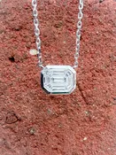 Bezel Set Emerald Cut Diamond Necklace — Capone's Jewelry
