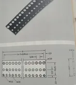 409-032-389-Q5 Z-rail, 84HP, 425mm long, M2.5 tap, 3.8mm holes, Rail B
