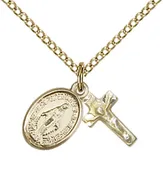 14K GOLD FILLED MIRACULOUS CRUCIFIX MEDAL