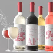 25th Birthday Wine Labels, Pack of 4