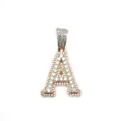 14K Rose Gold Diamond "A" Pendant
