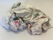 Recycled White T-shirt w/screenprints Rags