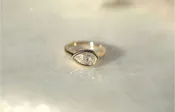 1.05CT Pear Lab Diamond Bezel Signet Ring