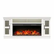 Ameriwood Home Elmcroft Wide TV Console with Electric Fireplace Insert for 75" TVs
