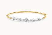 Bracelet 14kt Mixed Gold & Diamonds Bangle