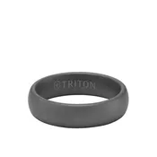 6MM Tungsten Carbide Ring – Light Sandblasted Finish and Rolled Edge 11-6055-6