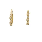 10K Yellow Gold Diamond Huggie Hoop Earrings (150-00640)