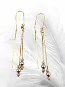 10K Tri-Color Gold Dangling Earrings