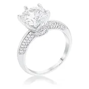 Adeline 9mm Round CZ Solitaire Ring | 2.75ct | 3.3ct