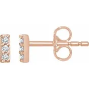 .05 Ctw Lab/natural Diamond Bar Earrings With  Friction Backs Included