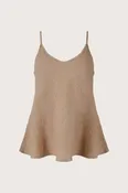 Blusa lino tirantes cammello