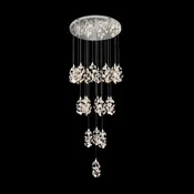 Chrome Cascading Crystal LED Round Chandelier