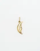 14k Gold Moon Charm