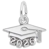 2026 Graduation Cap Charm in Sterling Silver