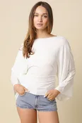 ALLYSON BACK TIE TOP ~ IVORY
