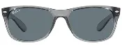 A30 RAY-BAN NEW WAYFARER RB2132 64503R 55  TRANSPARENT GRAY / DARK BLUE POLARIZED