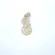 10K CURSIVE INITIAL CHARM "E"