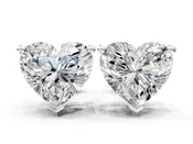 10K White Gold 0.51 Carat E-F VVS-VS Heart Diamond Stud Earrings
