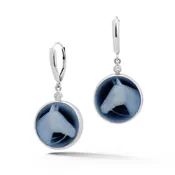 14k White Gold Horse Head Cameo Drop Earrings with Diamonds