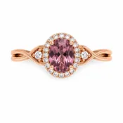 10KT Rose Gold Lab Created Sapphire Ring