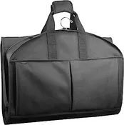 48" Deluxe Tri-fold Travel Garment Bag with Three Pockets - Black